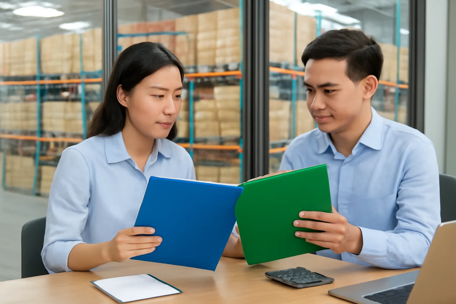 Kế toán nhà phân phối và đại diện nhà cung cấp đối chiếu bảng doanh số cuối quý